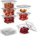 1/6 4ft 6 Pack Plastic Food Pans With Lids - Stackable Freezer-Safe