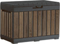 Everwood 50 Gallon Resin Outdoor Storage Box and Side Table - Walnut