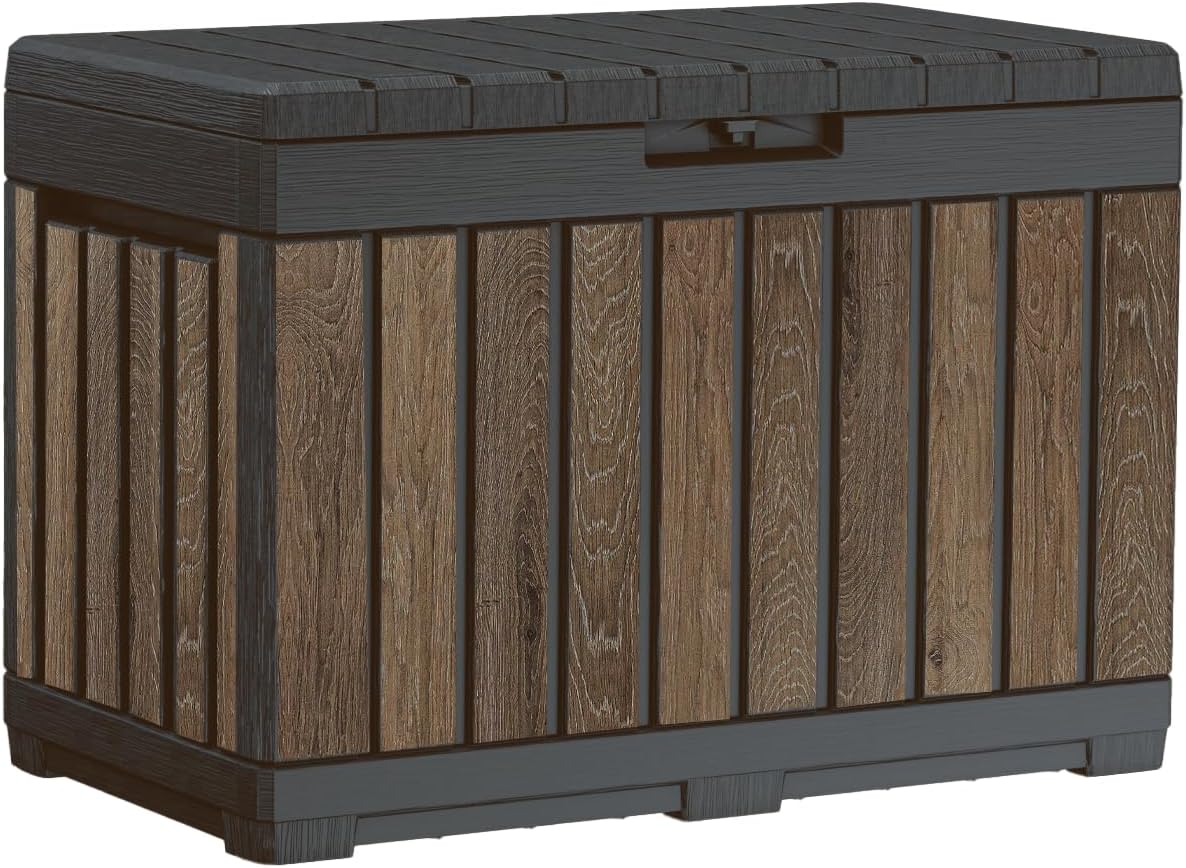 Keter Signature Everwood 50 Gallon Resin Outdoor Storage Box