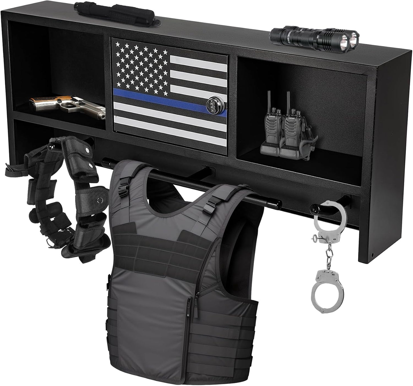Police Gear Rack with Hooks for Tactical Duty Gear Storage