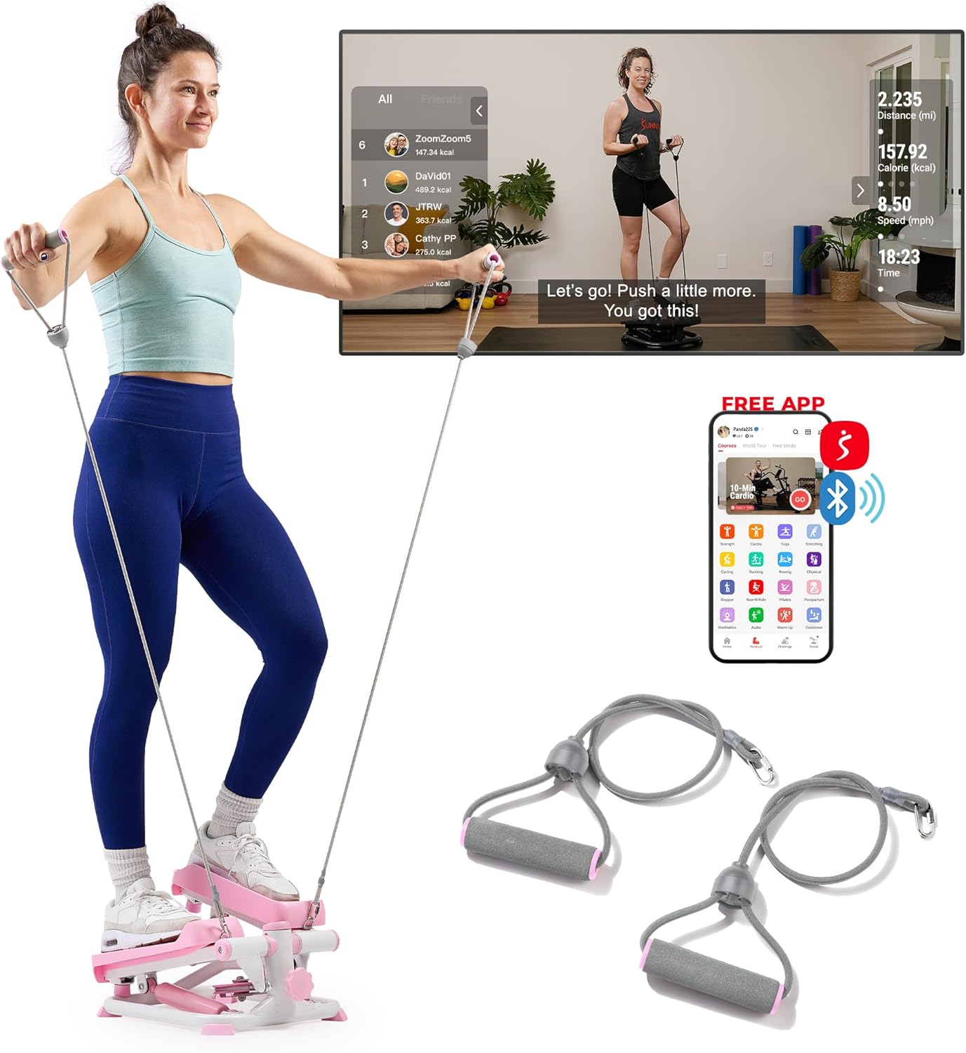 Sunny Health & Fitness Mini Stepper for Home Exercise Workouts