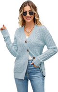 Womens Cardigan Sweaters Cable Knit Open Front Button Down - Cozy Fall