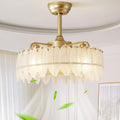 fandelier Ceiling Fan with Light 20 in Semi Flush - Elegant Gold