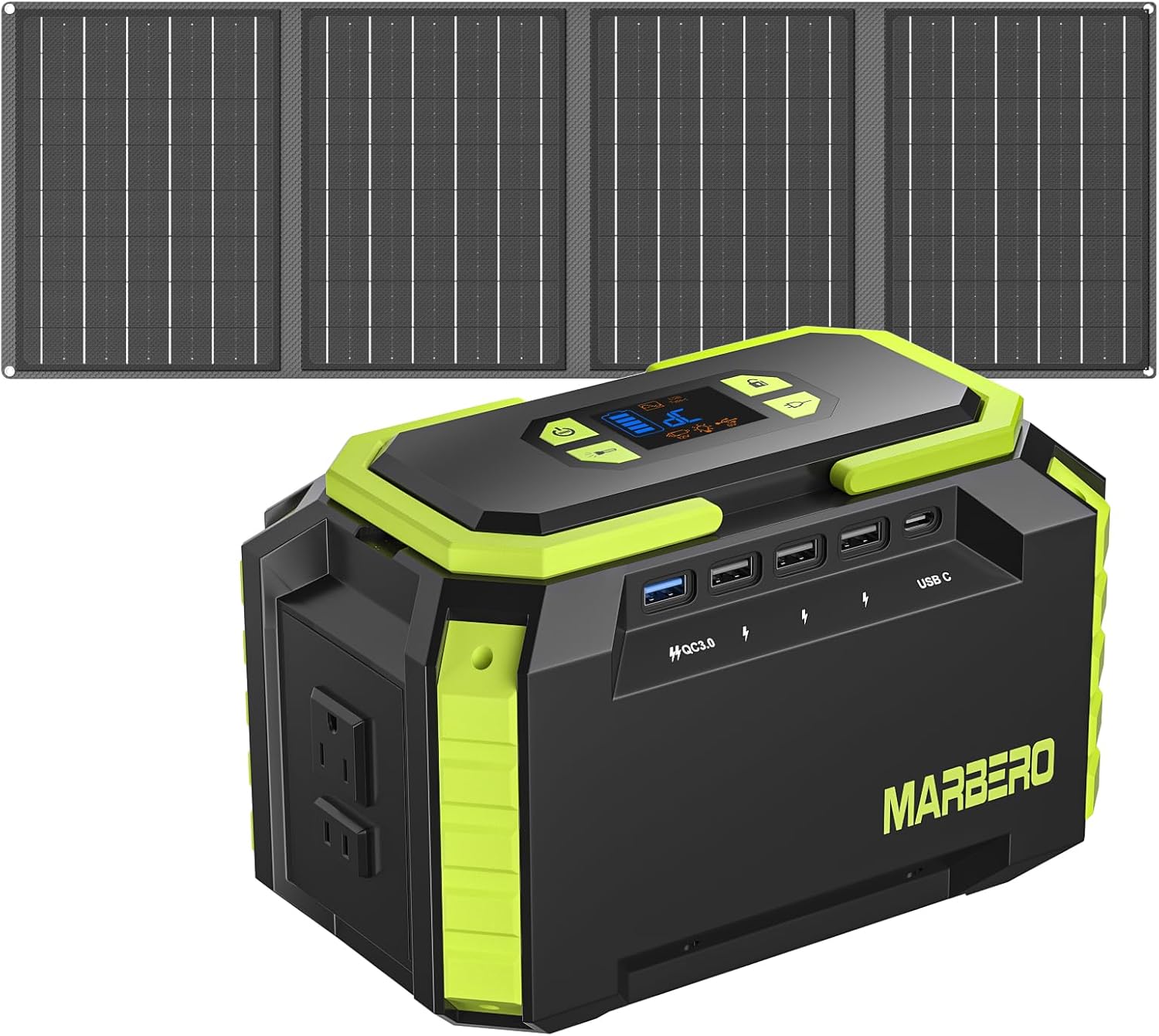 MARBERO 200W Solar Generator: Portable Power Station & Solar Panel Combo