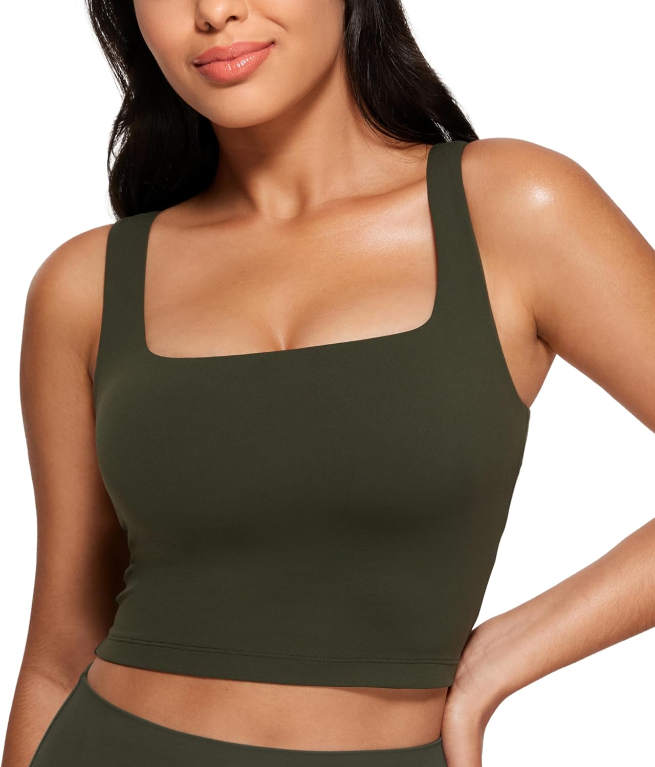 CRZ YOGA Longline Sports Bra with Built-in Pads