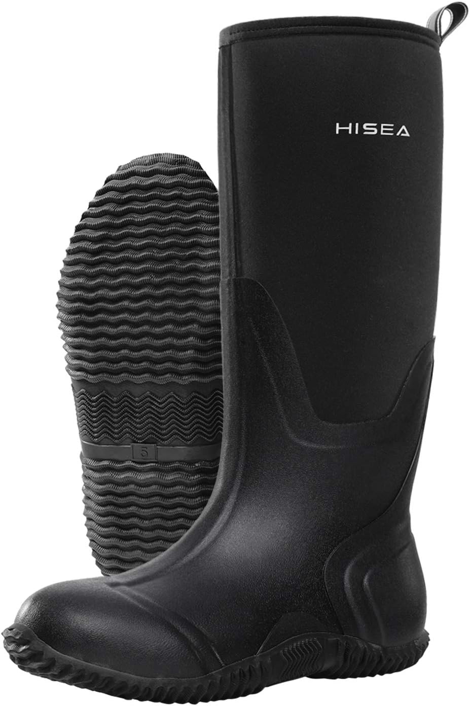 HISEA Women's Knee High Rain Boots for Outdoor Work and Play
