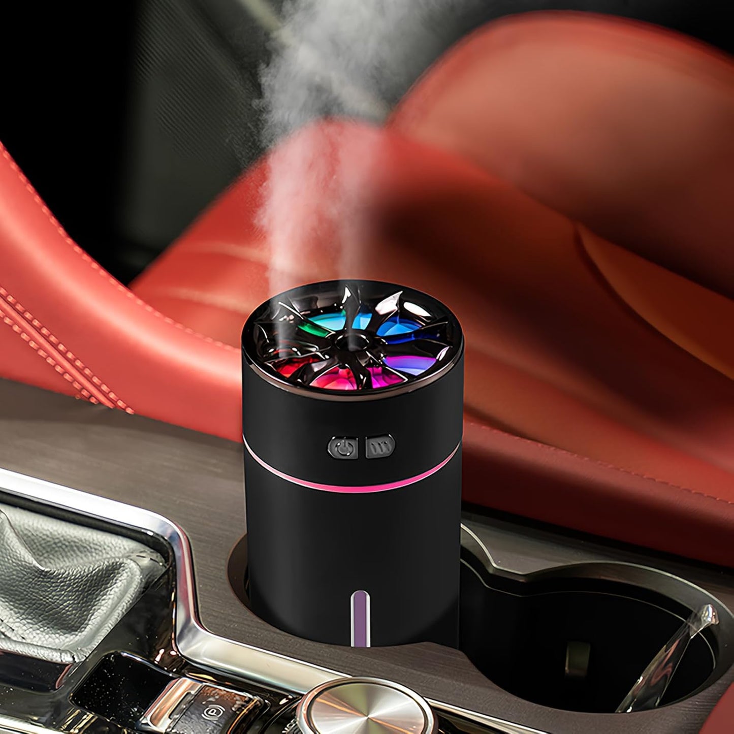 300ml Dual Nozzle Car Humidifier - Colorful Lights, 4 Spray Modes