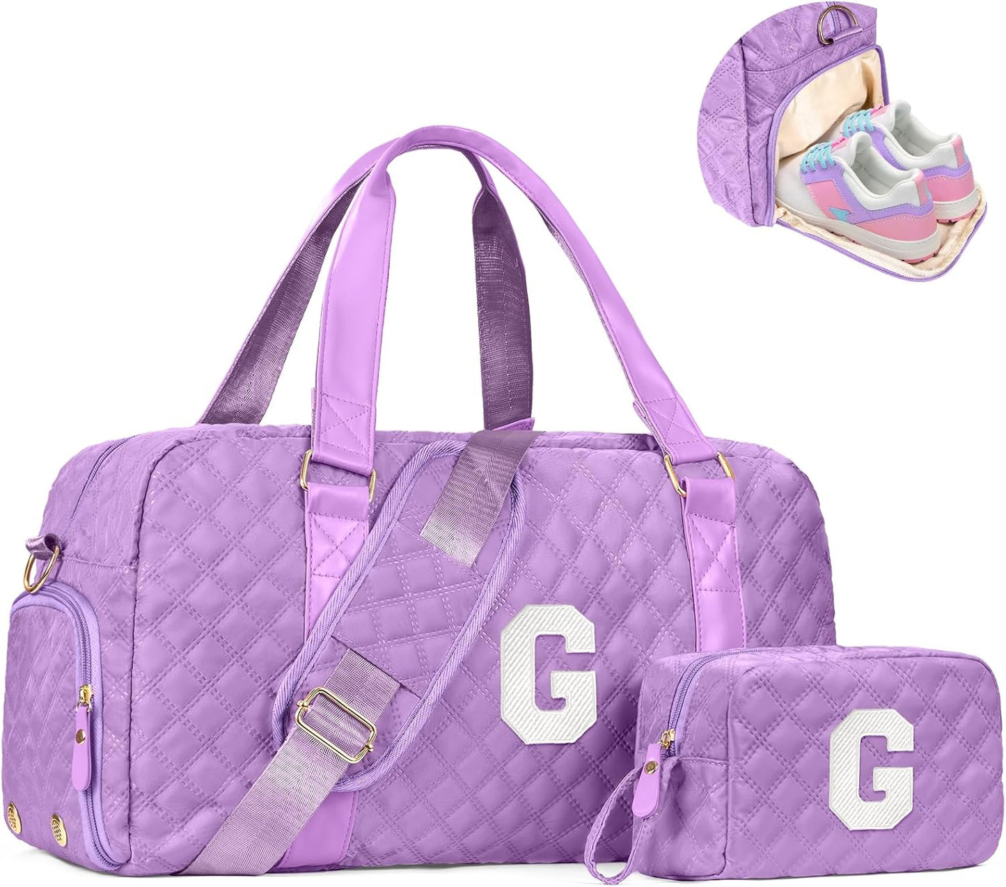 Personalized Initial Travel Duffel Bag for Girls 8-18 Years