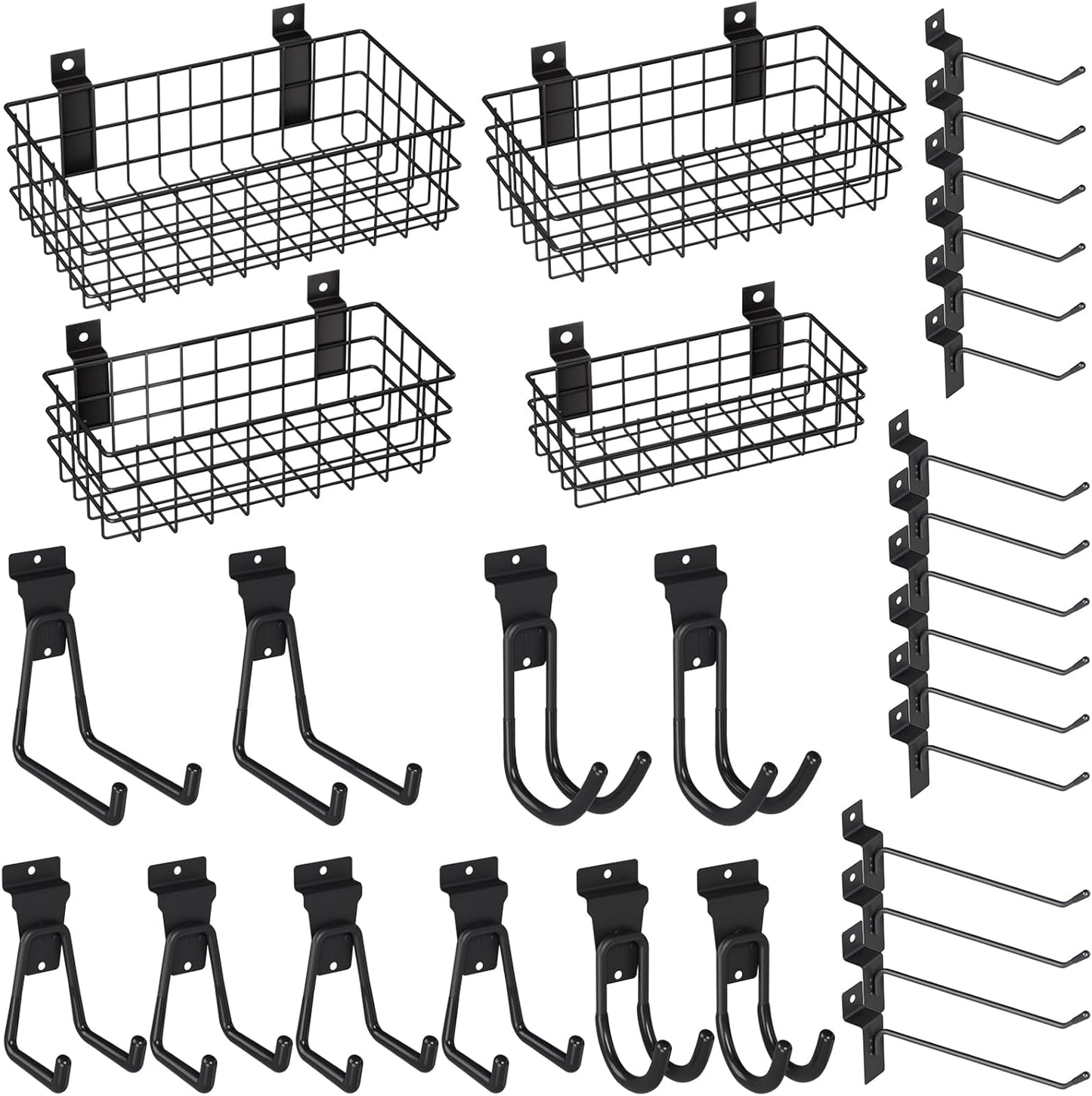 30PCS Slatwall Accessories Set for Garage Organization and Storage