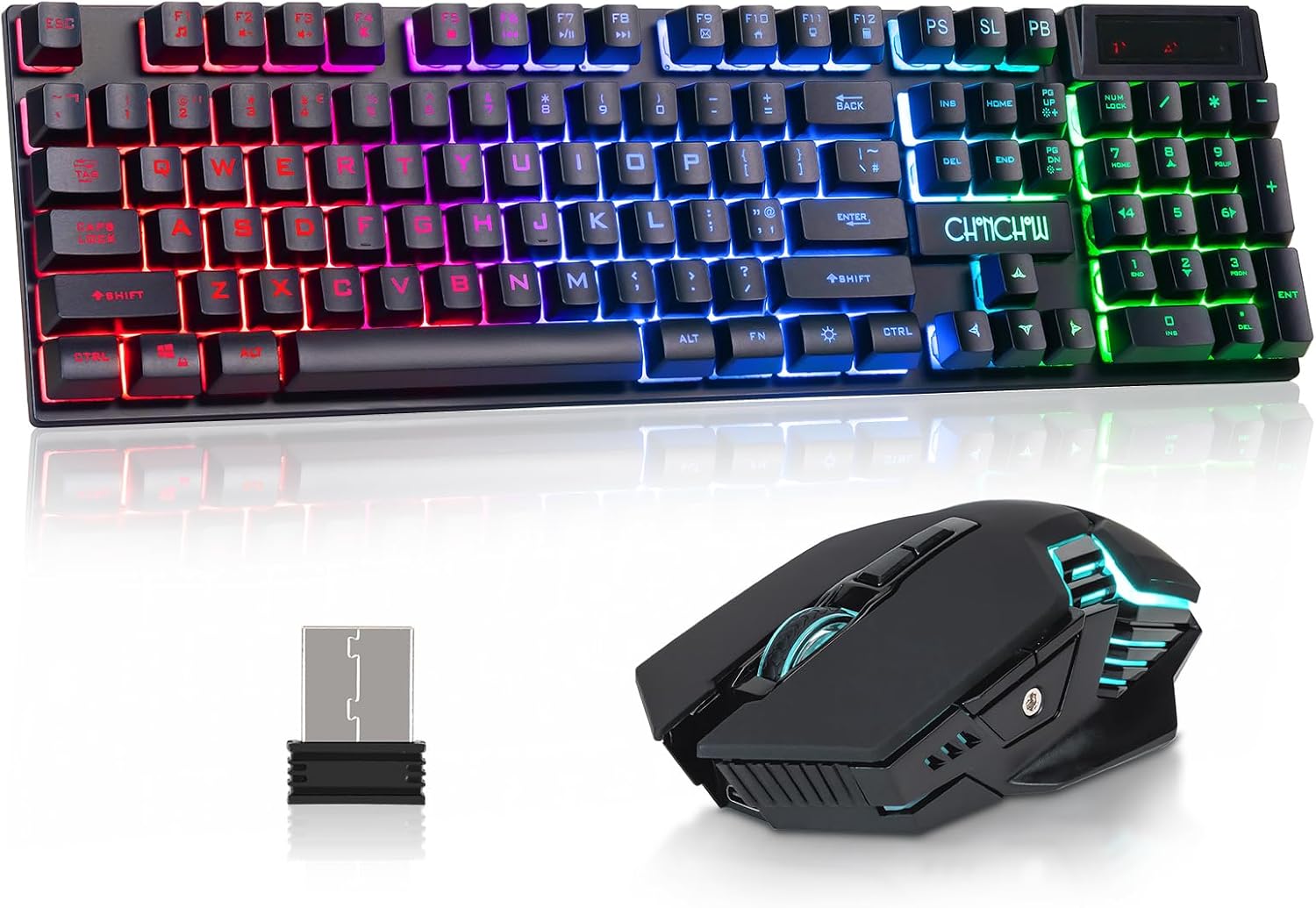 CHONCHOW Wired-Free Gaming Combo: Mechanical Feel, Backlit, Rechargeable