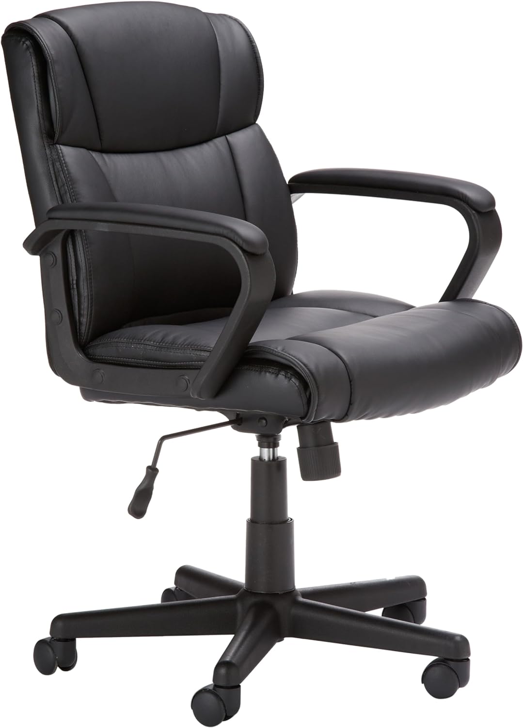 Mid-Back Office Desk Chair with Padded Armrests and Swivel