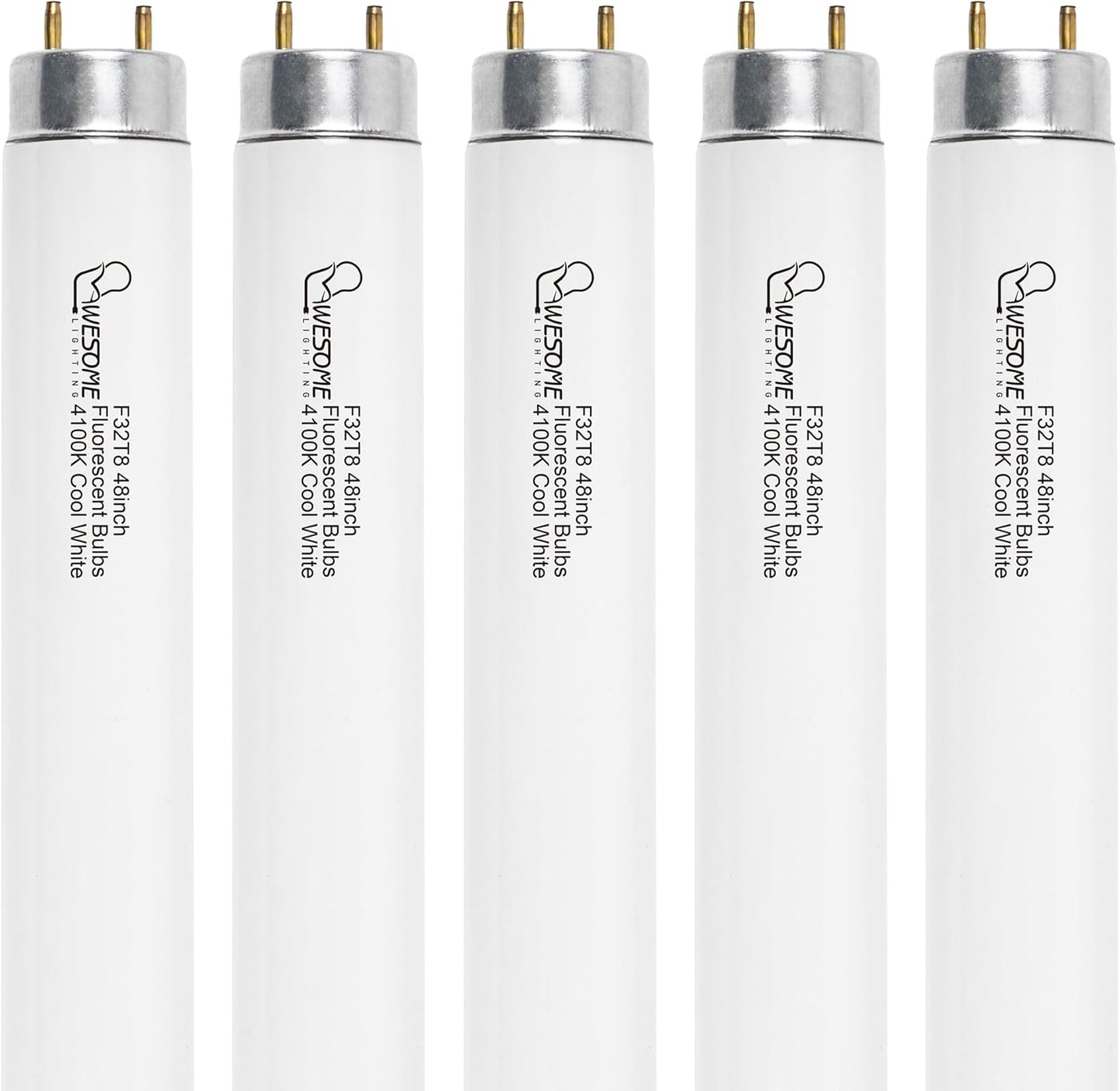 48 Inch F32T8/841 32W T8 Fluorescent Light Bulb - 5 Pack