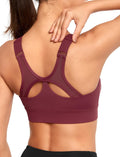 Yvette Adjustable Sports Bra Front Zip High Impact Support Bras