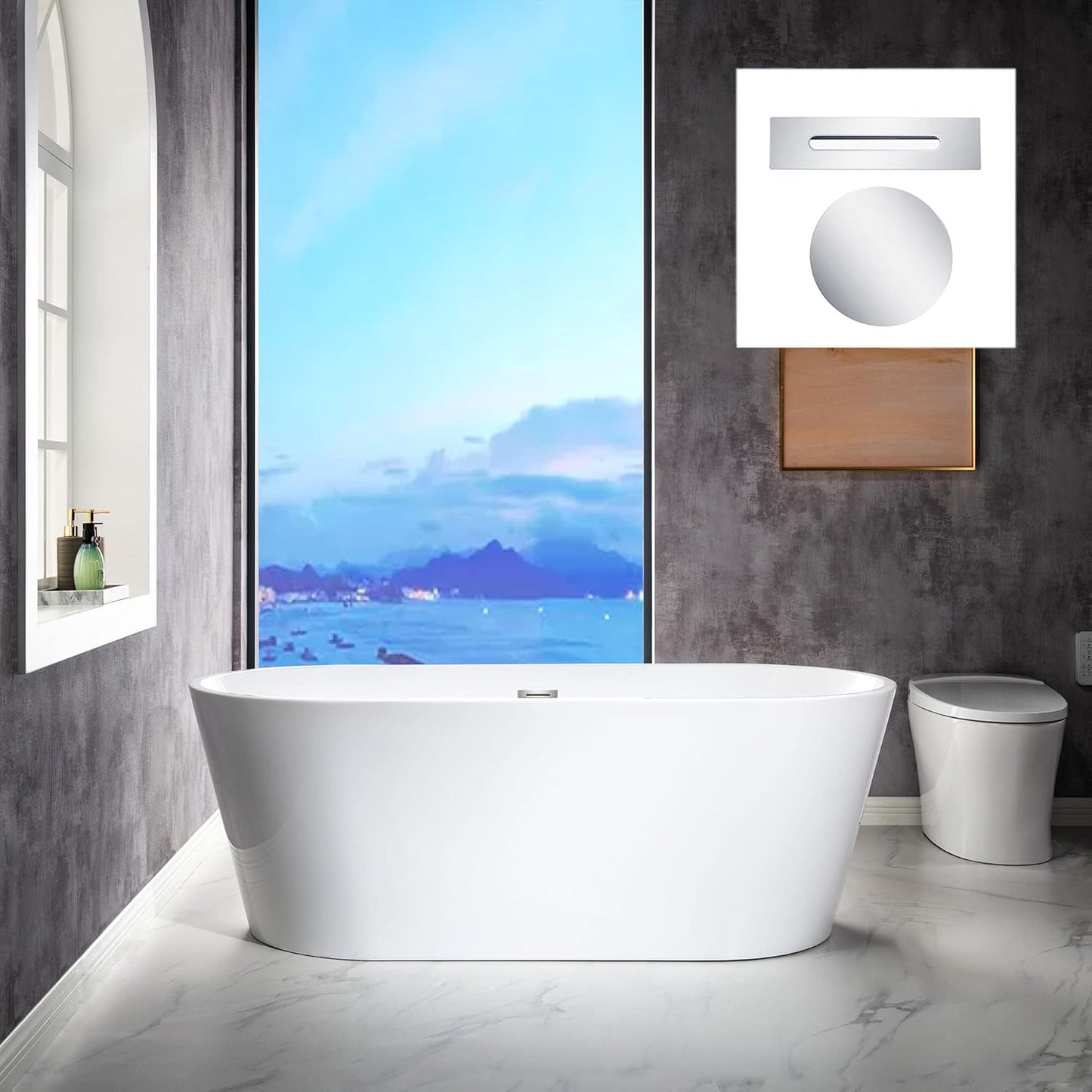 67 in Acrylic Freestanding Bathtub for Luxurious Soaking