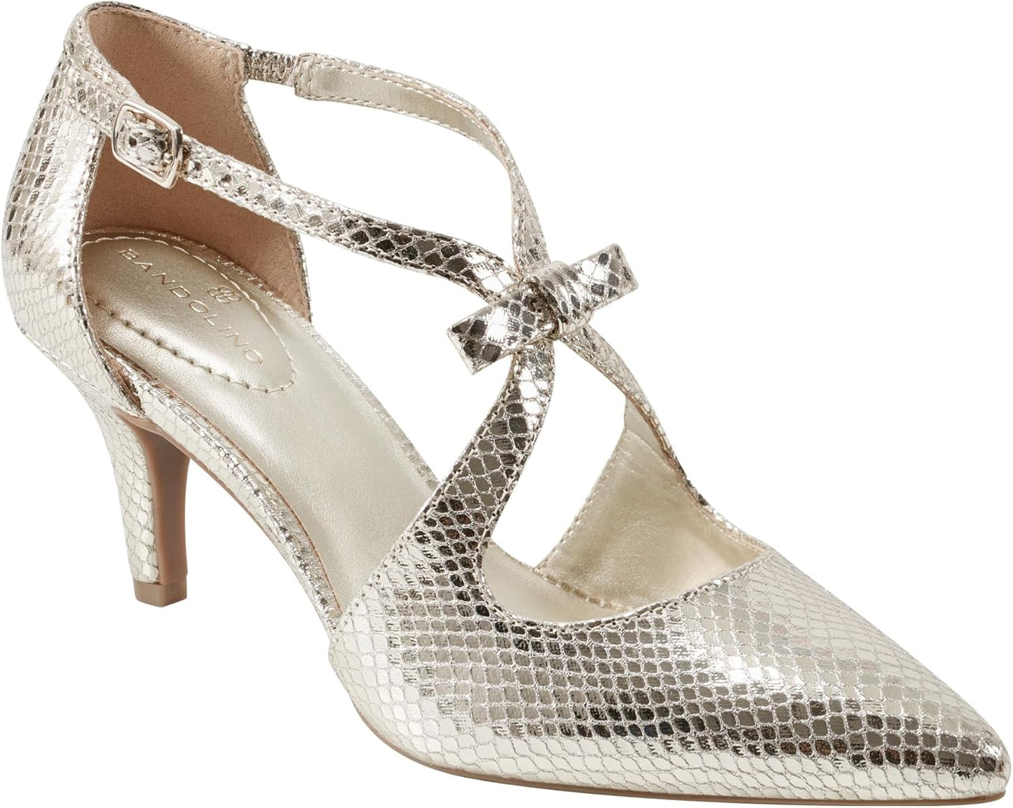 Bandolino Women's Zeffer Pump with Kitten Heel and Bow Detail
