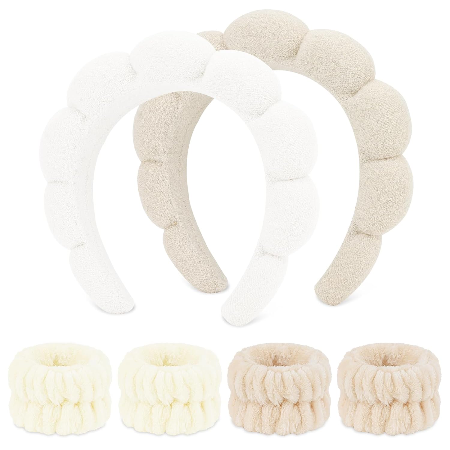 WHAVEL 6PCS Terry Cloth Spa Headband Set - Ultimate Self-Care Kit!