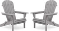 Outdoor Wooden Folding Adirondack Chair Set of 2 - Comfortable