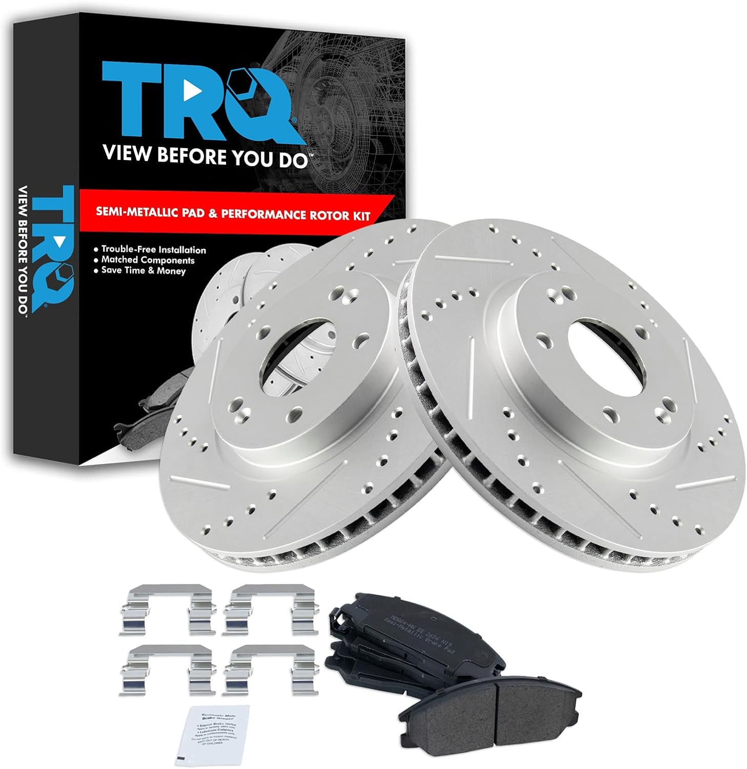 TRQ Front Performance Brake Pad & Rotor Kit for Hyundai Santa Fe