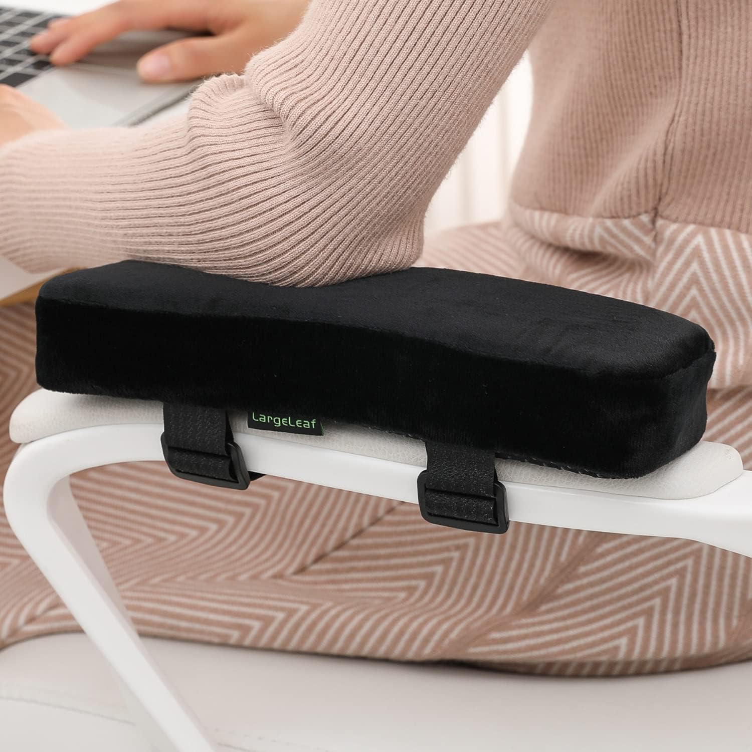 LargeLeaf Armrest Cushions: Pressure Relief 2-Piece Set