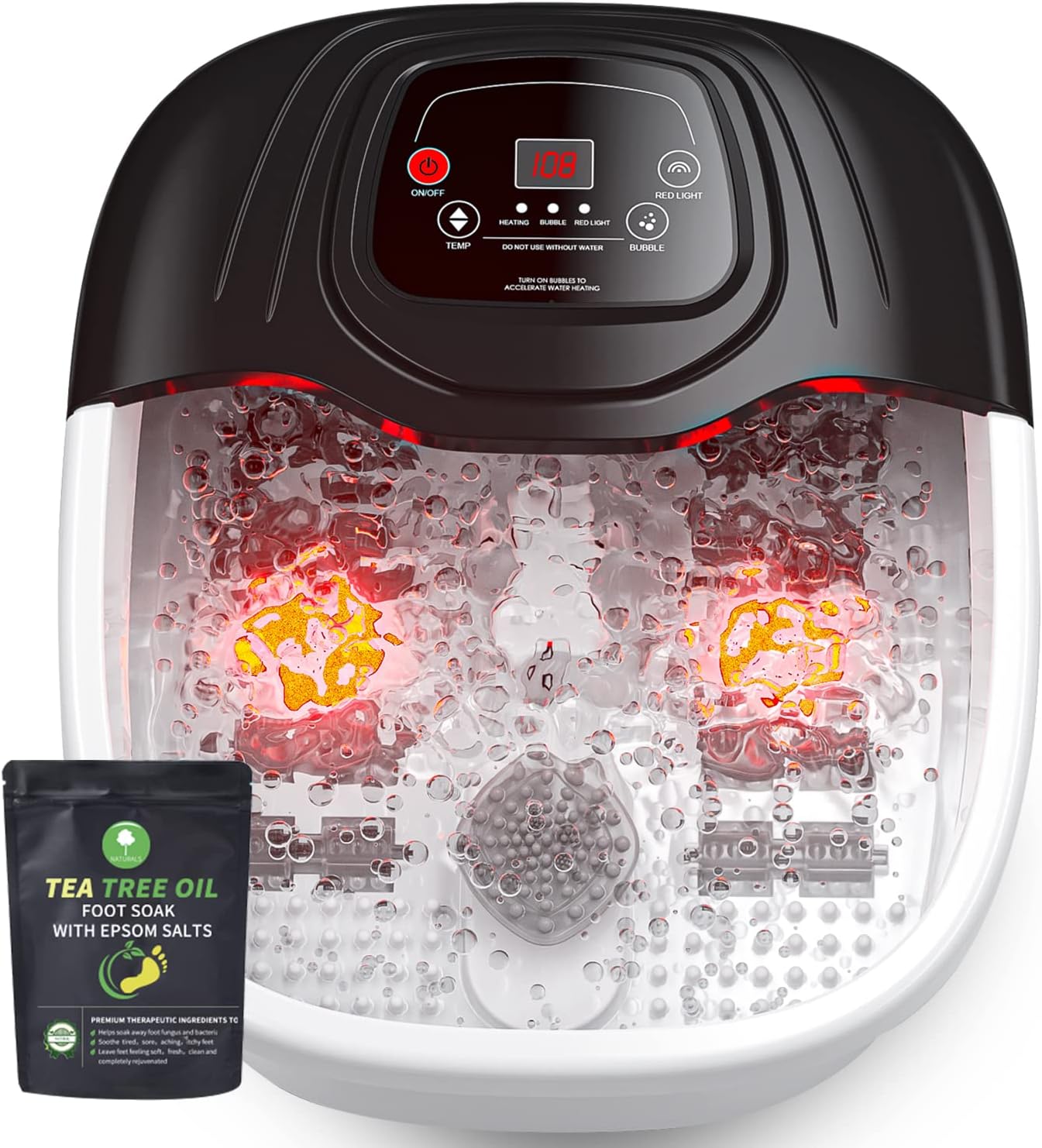 Foot Spa Bath Massager with Heat and Bubbles for Relaxation