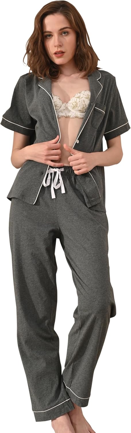 100% Cotton Pajamas for Women Sets Soft Sleepwear Loungewear