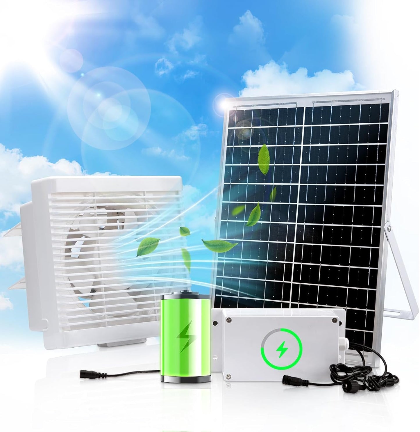 Efficient 25W Solar Exhaust Fan - Cooling for Greenhouse, Pet Houses