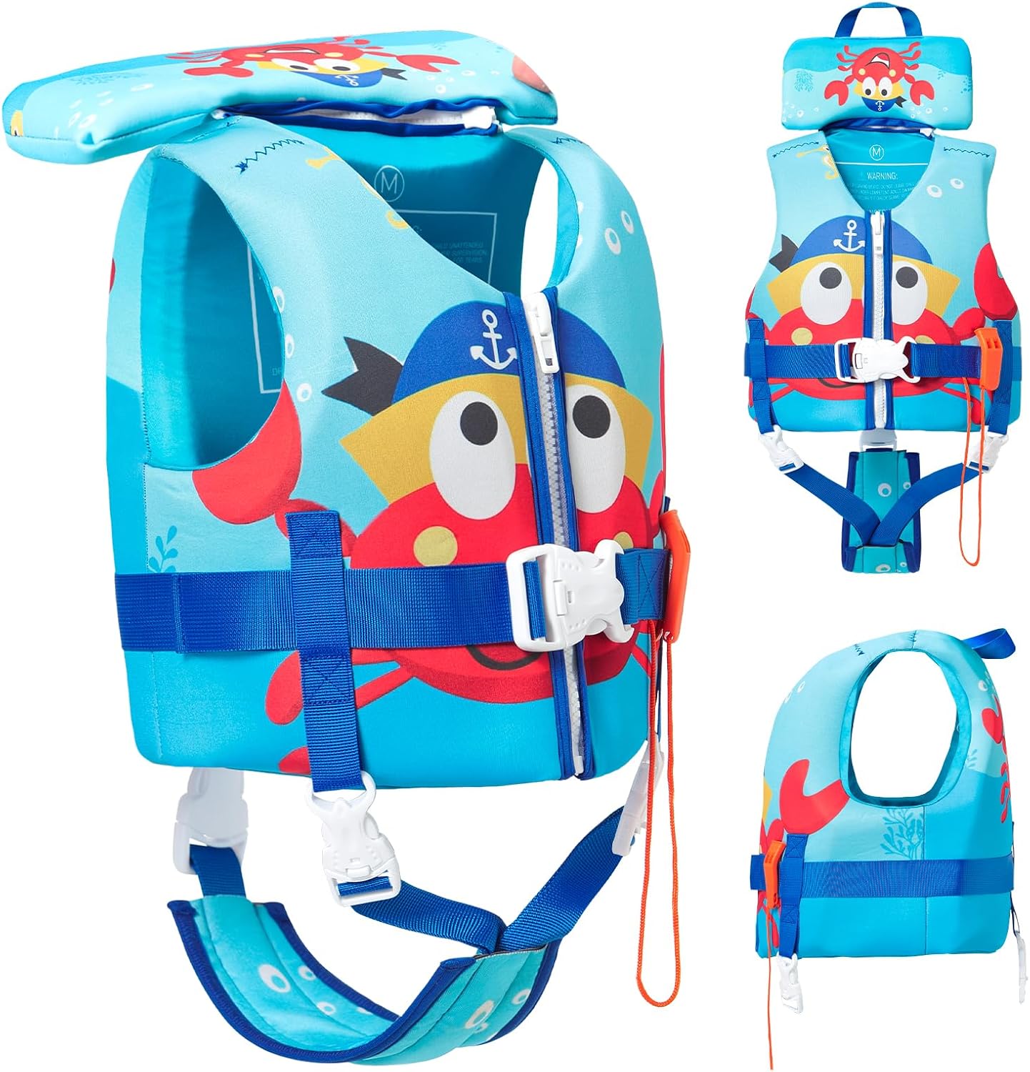 Toddler Swim Vest for Boys & Girls 20-80 lbs with Head Support