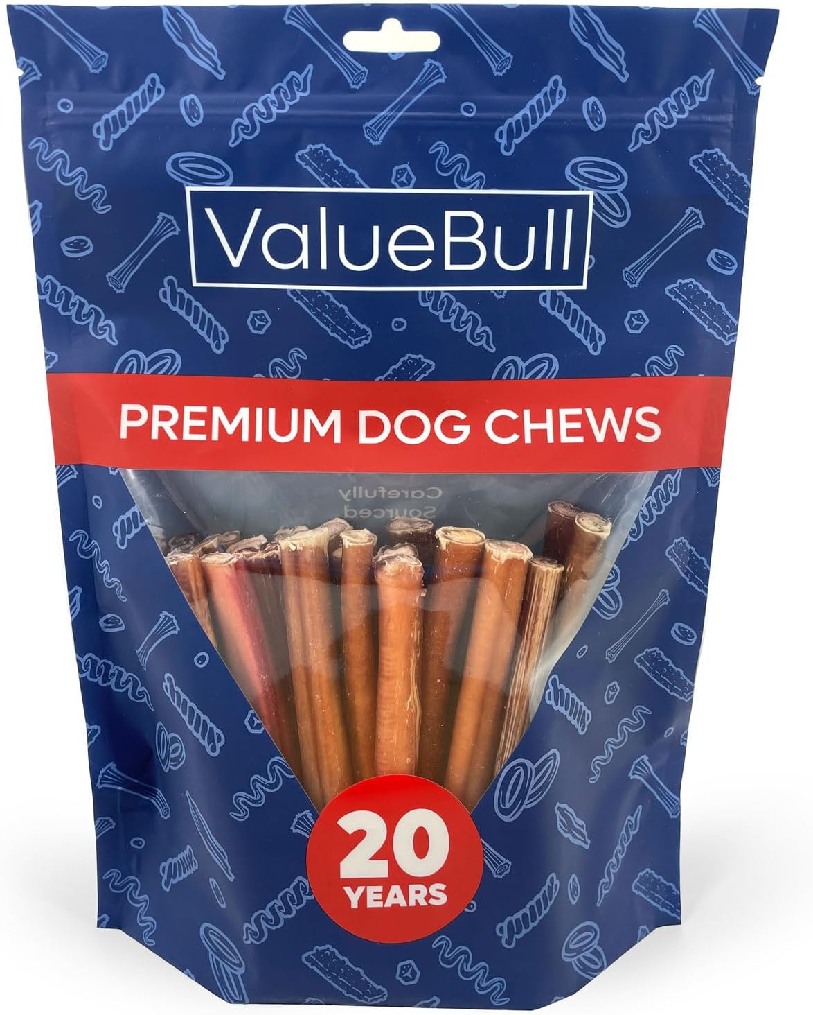 ValueBull Bully Sticks for Dogs - Thick 6 Inch, All Natural Treats