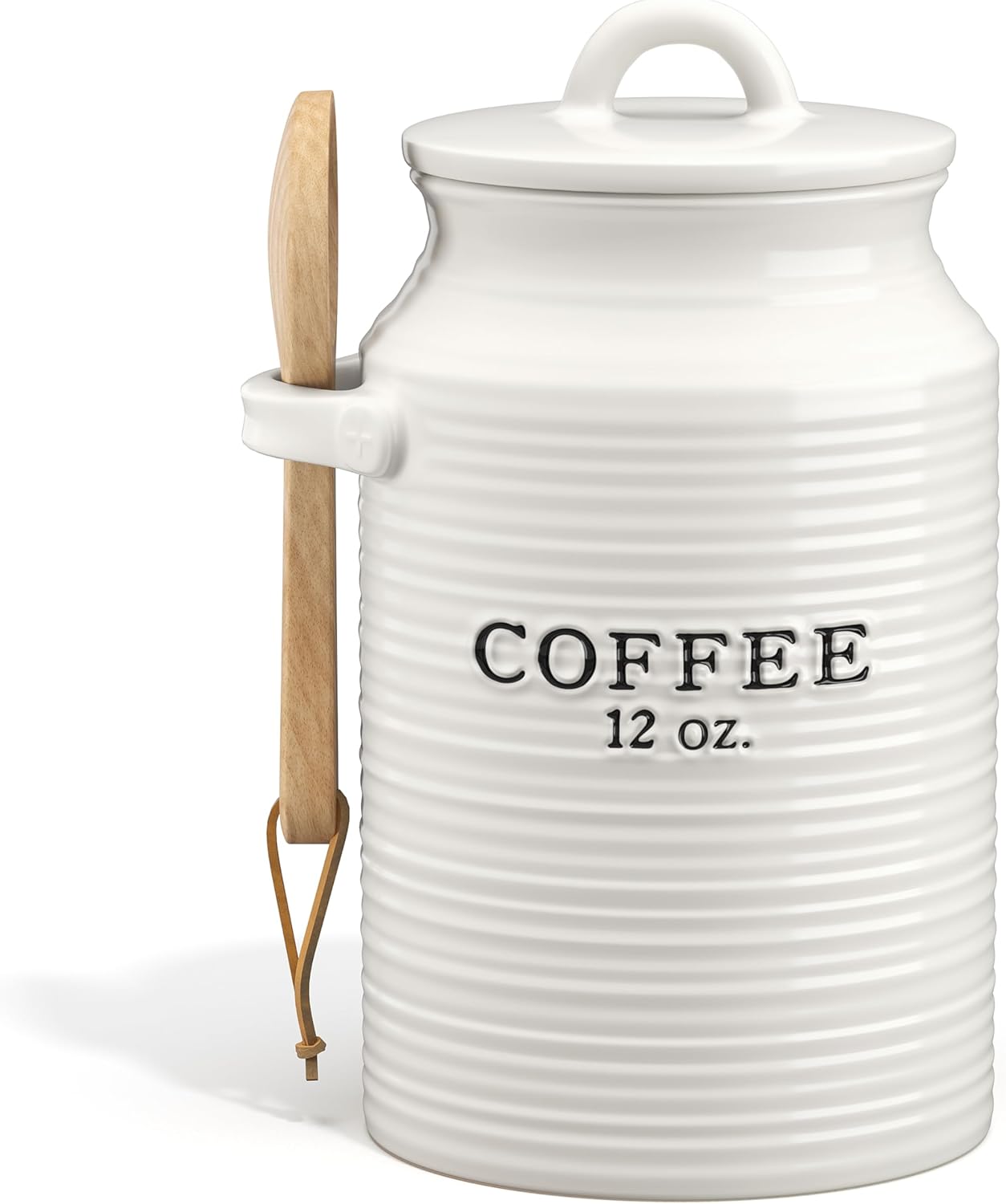 Ceramic Coffee Canister for Kitchen Counter - Rustic Farmhouse Style