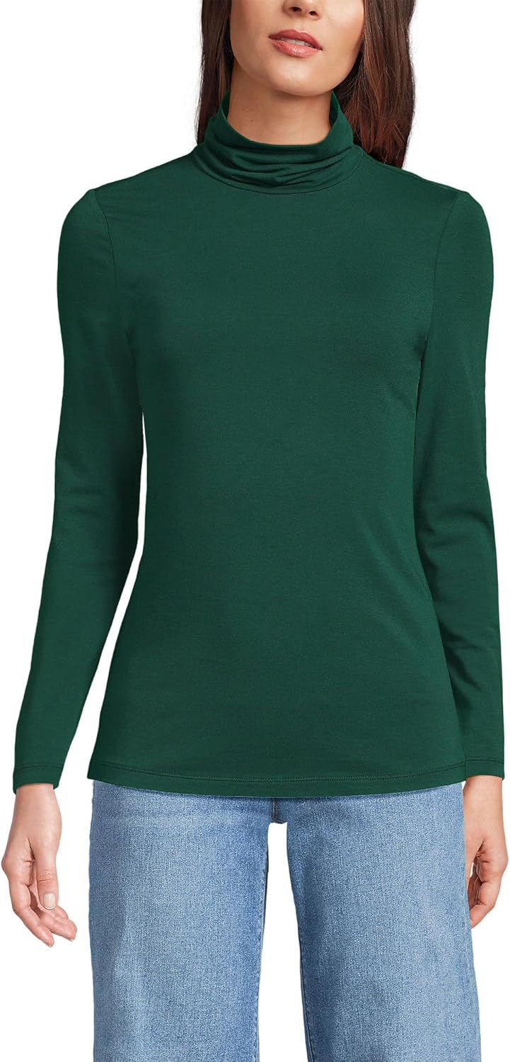 Lightweight Jersey Long Sleeve Turtleneck for Cozy Comfort