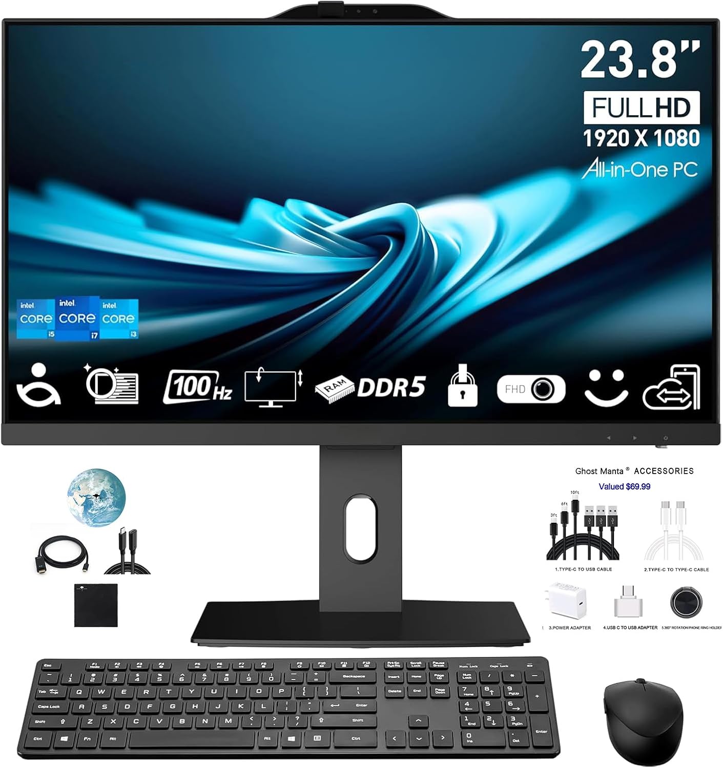 23.8 IPS FHD All-in-One PC with Intel Core i7-14700 Power