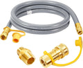 GasSaf 6FT 3/8 in Natural Gas Hose - Flexible Grill Connector