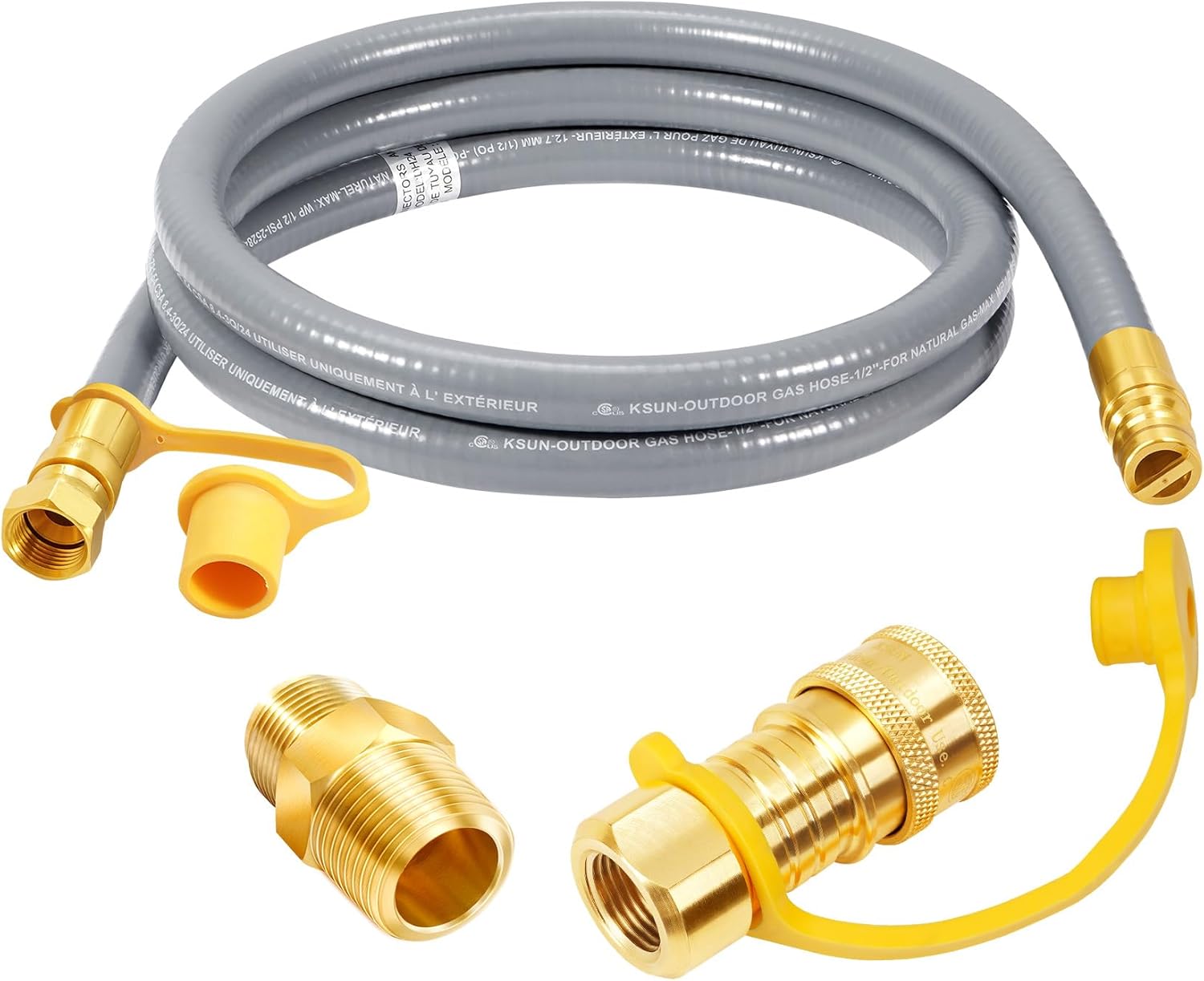 GasSaf 6FT Natural Gas Hose for Grills and Heaters - CSA Certified