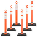 42 in Orange Traffic Delineator Posts 6 Pack - Stable Reflective Posts