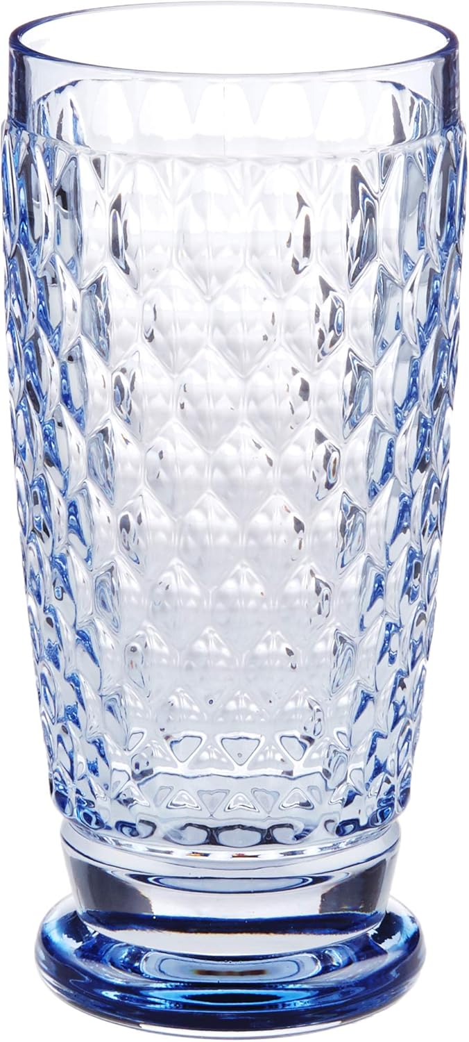 Villeroy & Boch Boston Blue Crystal Highball Glasses Set of 4