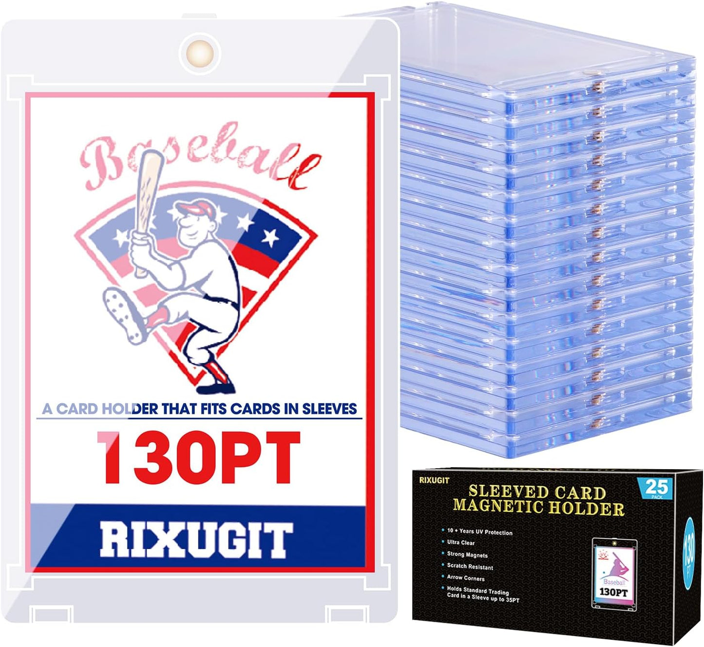 25-Pack One-Touch Magnetic Card Holders for Trading Cards