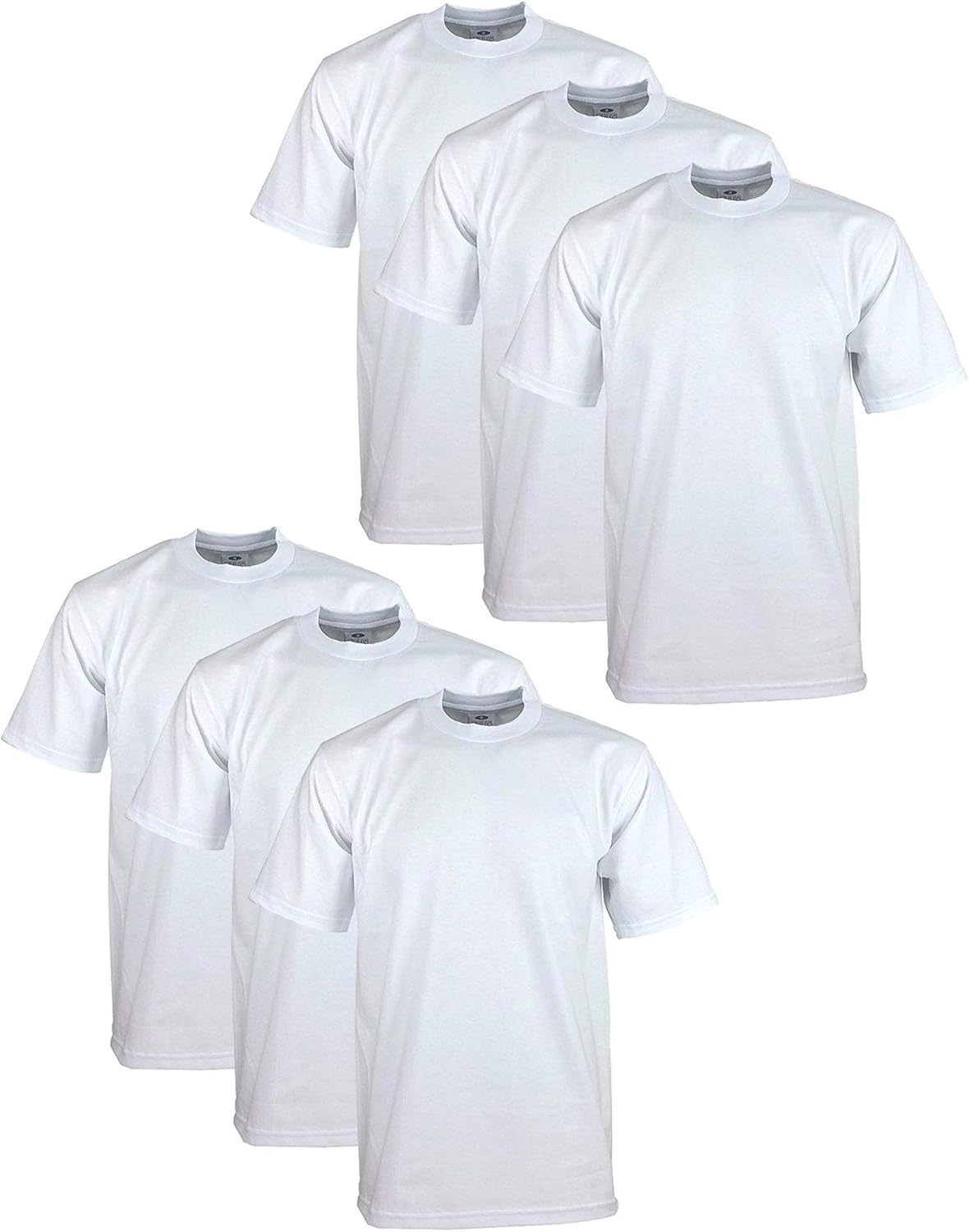 Pro Club Men's Heavyweight Cotton Crew Neck T-Shirt 6-Pack