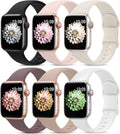 6 Pack Sport Bands Compatible with Apple Watch - Colorful Silicone Set