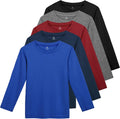 5 Pack Cotton Boys Long Sleeve Shirts Toddlers - Soft Stretch
