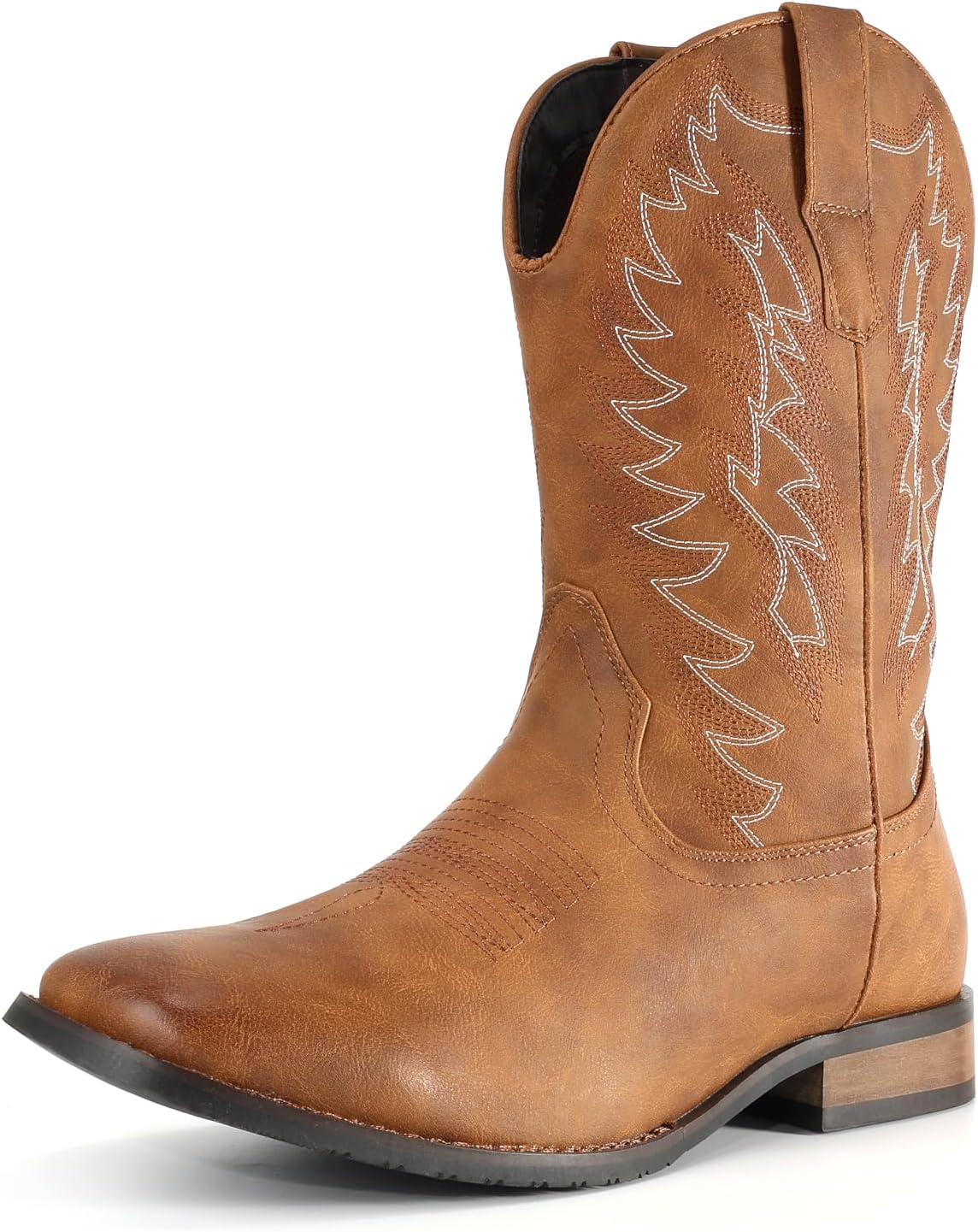 IUV Cowboy Boots for Men with Wide Square Toe and Style