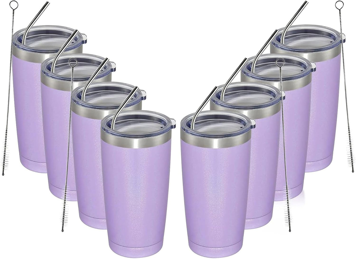 MEWAY 20oz Tumbler 8 Pack Double Wall Insulated Travel Mug