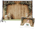 Wedding Backdrop 10x6.5ft Rustic Floral Wood Wall - Photography