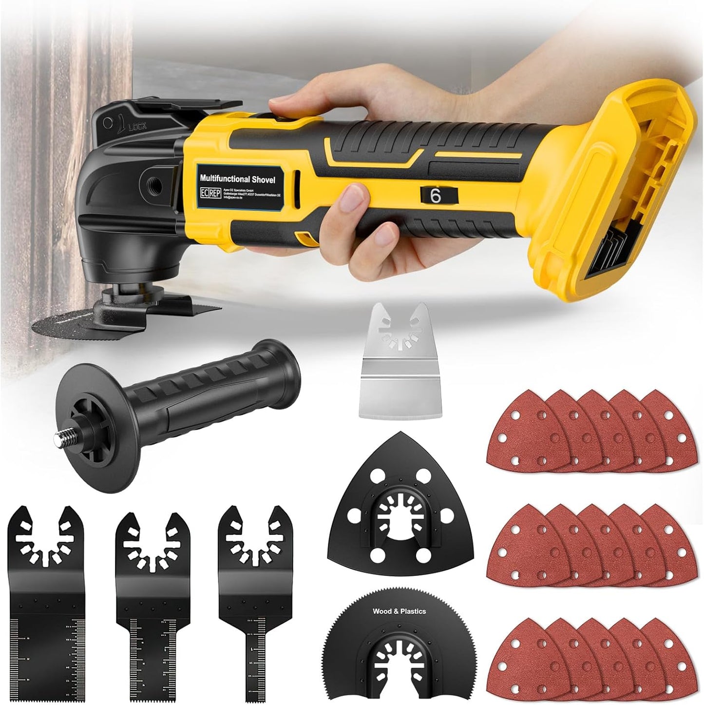 Cordless Oscillating Tool for Dewalt 20V Battery with 22Pcs Kit