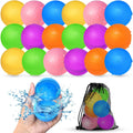 18Pcs Reusable Water Balloons for Kids - Quick Fill Durable Fun