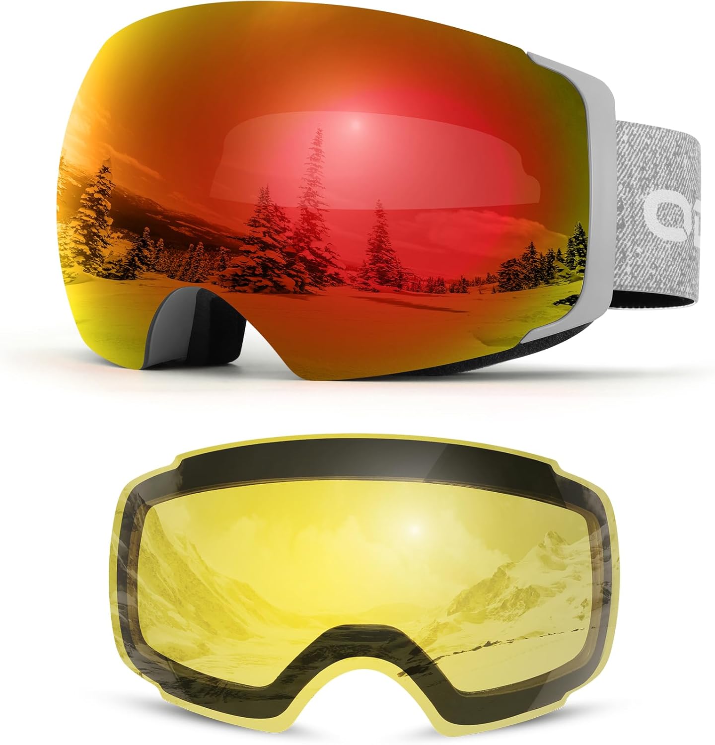 Odoland Magnetic Ski Goggles: Interchangeable Lenses
