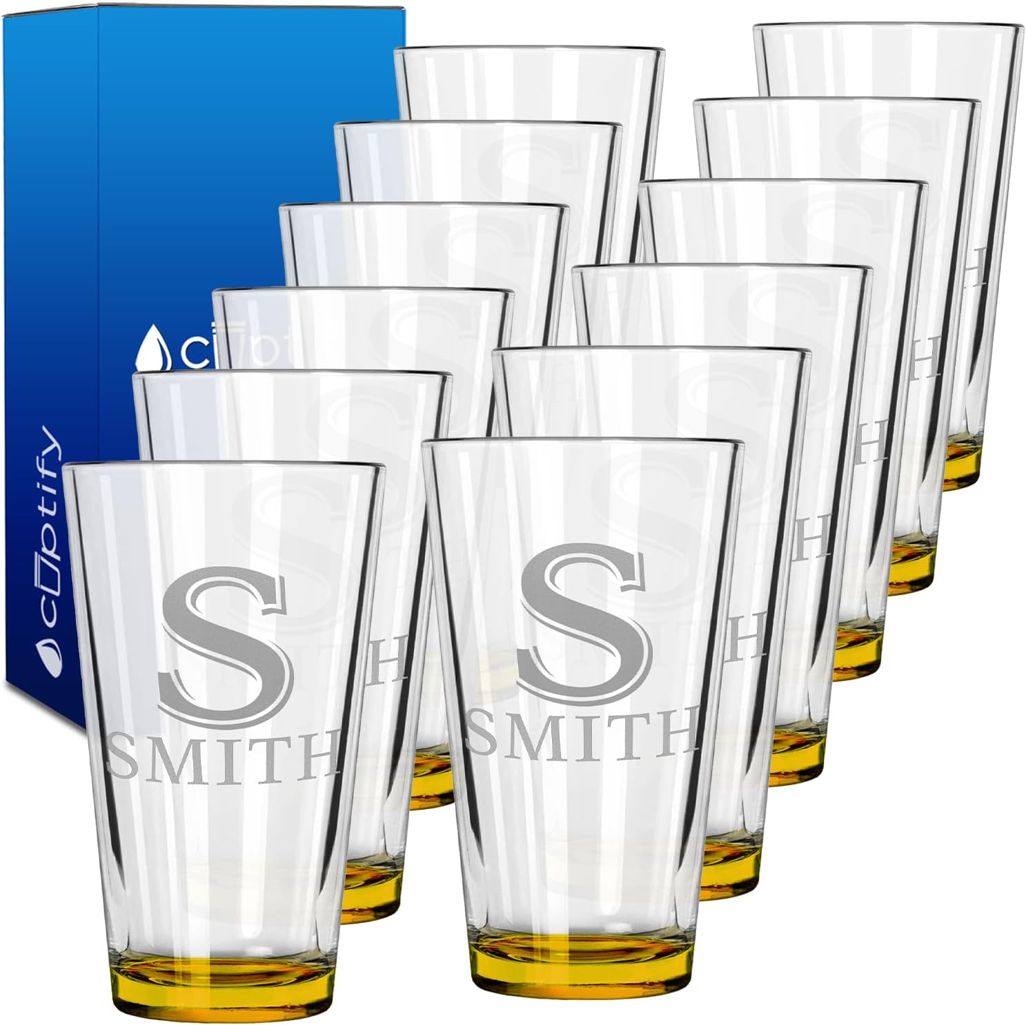 Personalized Beer Glasses Set of 12 for Unique Gifts