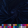 Navy Stretch Velvet Fabric by the Yard - Wrinkle-Resistant Luxury