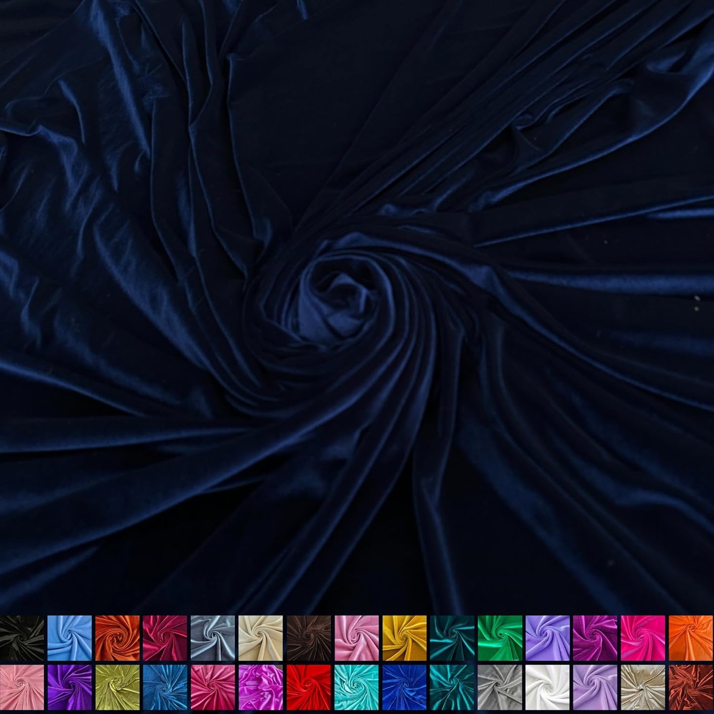 Premium Stretch Velvet Fabric for Upholstery and Crafts - Navy