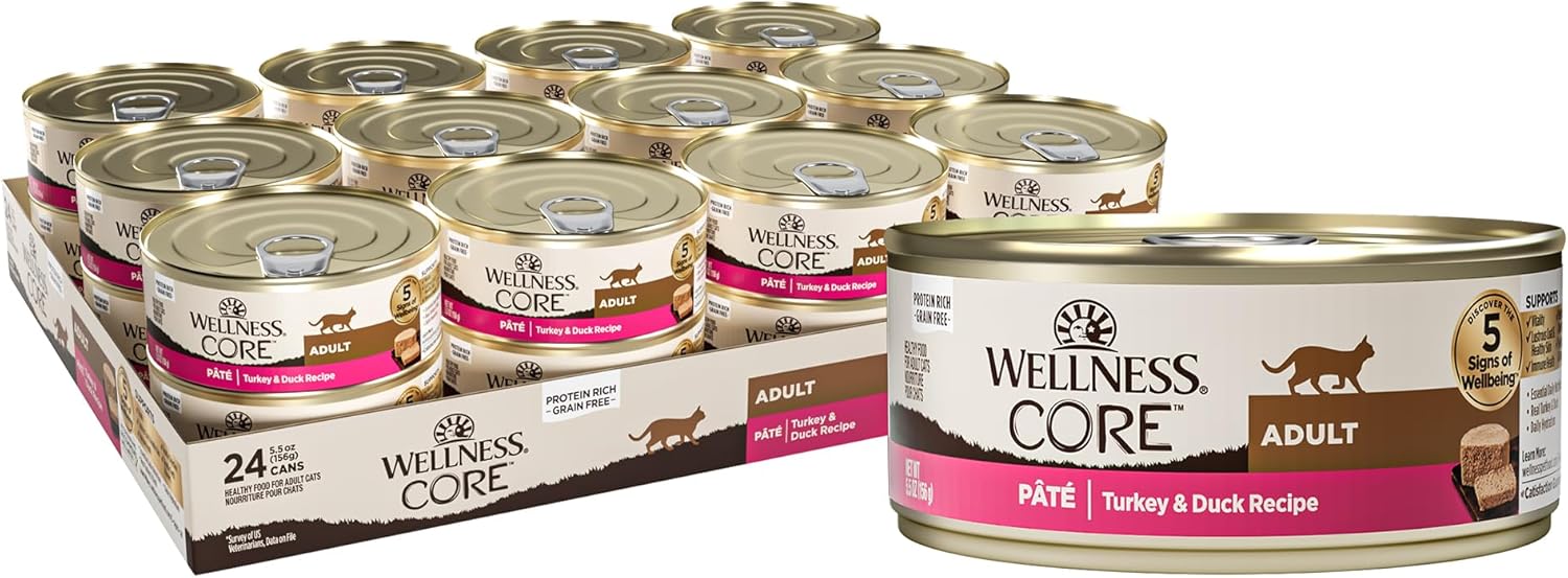 Wellness CORE Pate Adult Wet Cat Food, Grain Free & Protein-Rich