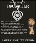 Daughter Necklace from Dad - 925 Sterling Silver Heart Pendant Gift